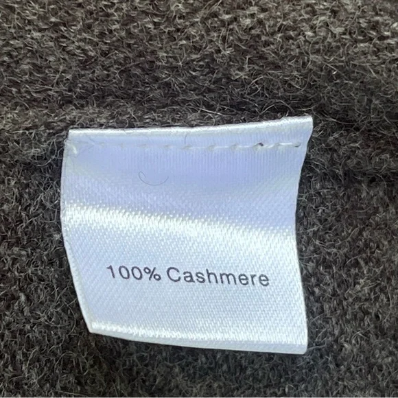 Saks 5th Avenue Open Gray Cardigan Cashmere Small Embellished Beaded Lagenlook - Picture 4 of 9